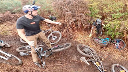 Carnage train down the latest trail at Rogate Bikepark!