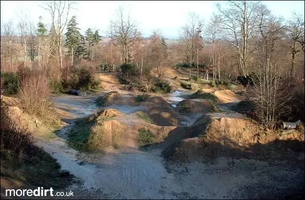 Dirt jumps in the quarry.