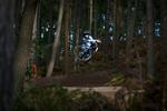 Cal Wootton doing a signature downtable on the double at Chicksands Bike Park - Photo courtesy of Alex McKenzie (Cranked Media)