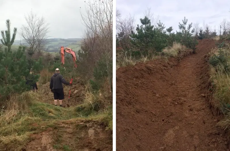 Work has started on a new freeride track at Caersw