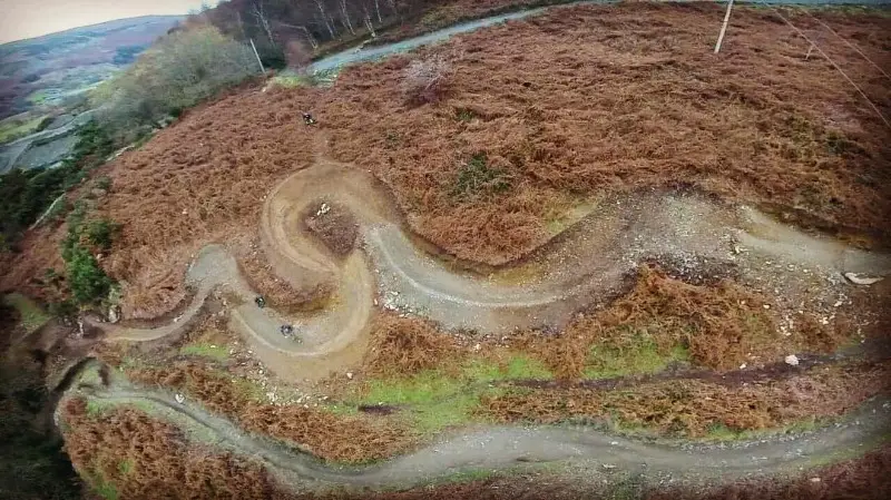 The last bit of the new red graded downhill trail 