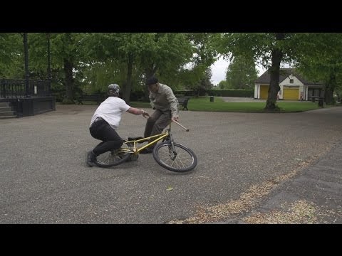 Old man knocked over by biker