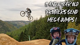 11 and 8 year old shred huge jumps at Bikepark Ferme Libert!