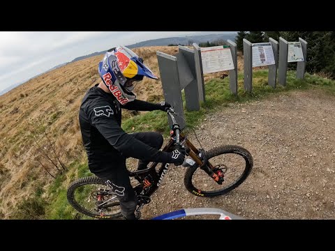 Laurie Greenland and Brook MacDonald riding Cwmcarn DH track!