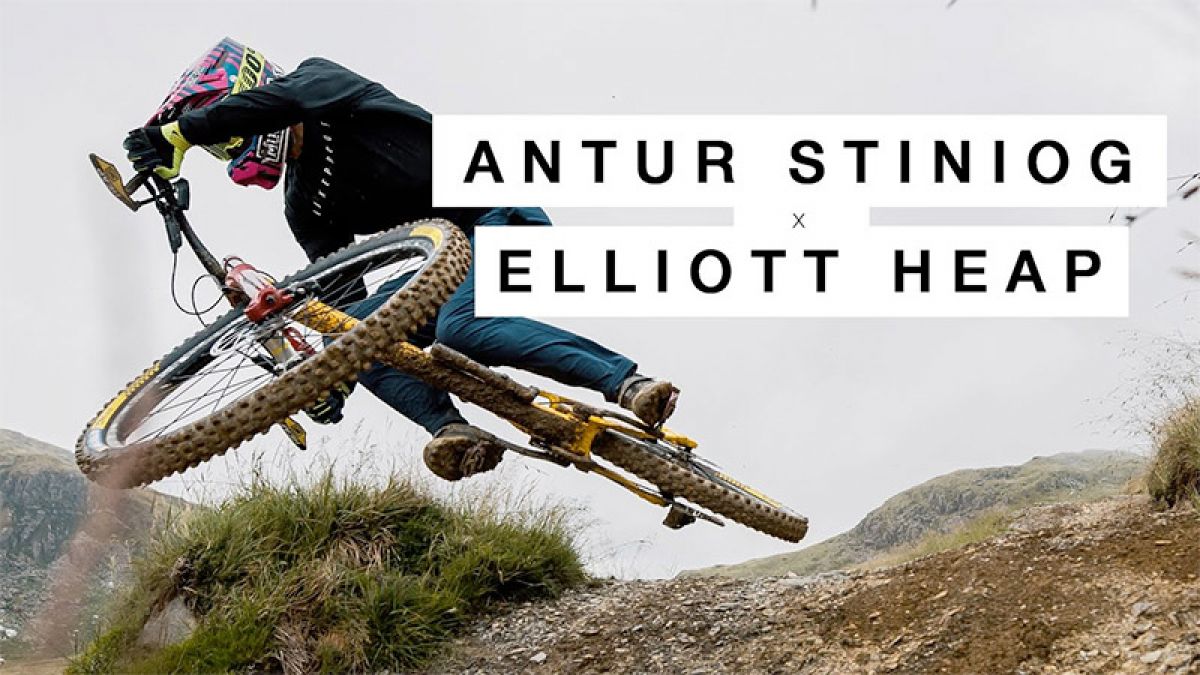 Elliott Heap styles down Antur Stiniog Bike Park on his Trail Bike