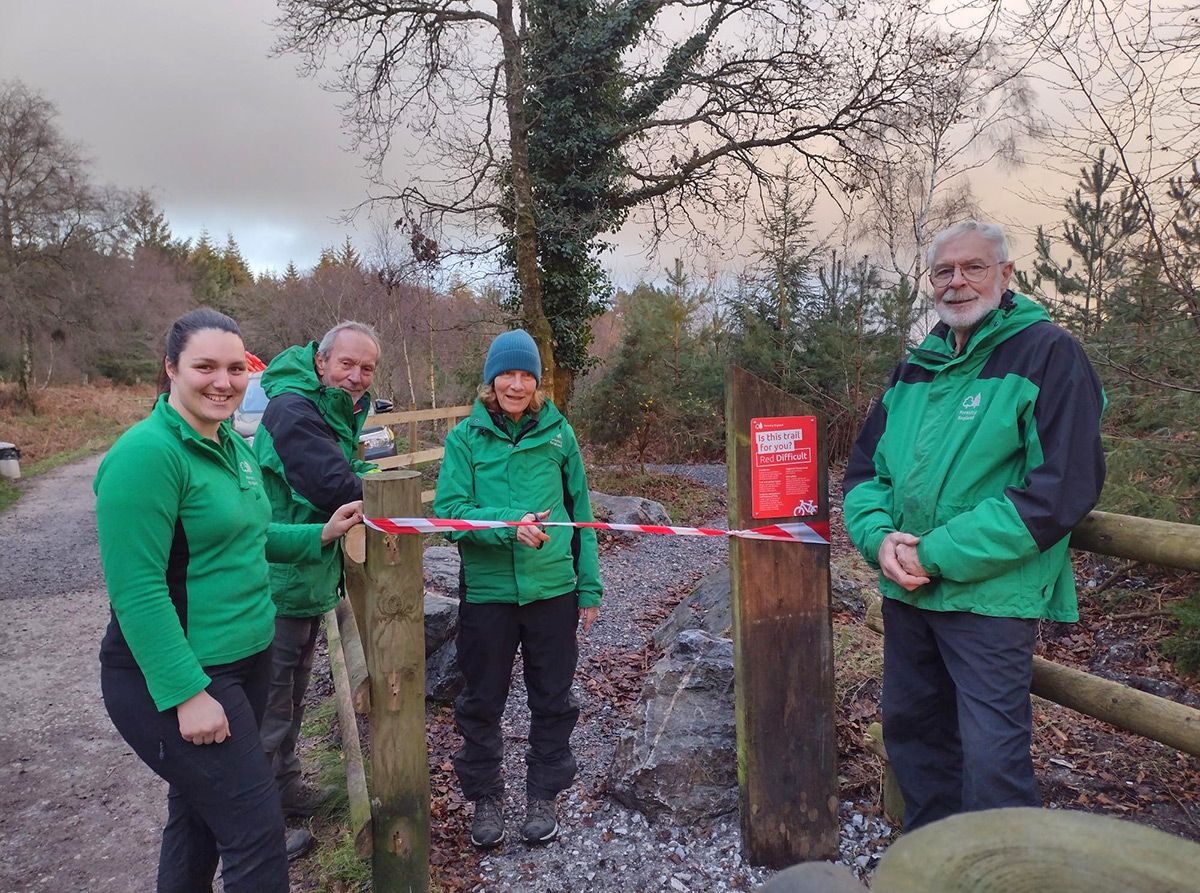 A new 700m section of the red-graded trail opens at Haldon Forest
