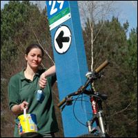 Blue paint to thwart forest waymarker thieves