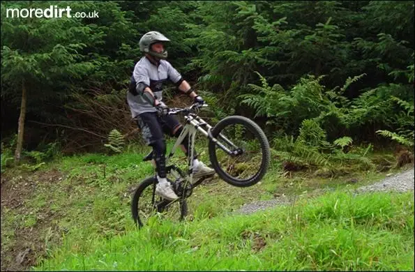 The step-up on the Essentials Trail at Glentress
