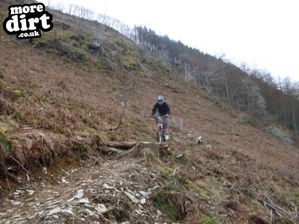 Me heading towards a jump on the dh track.