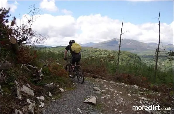 Riding part of the new 2nd loop on the Penmachno t