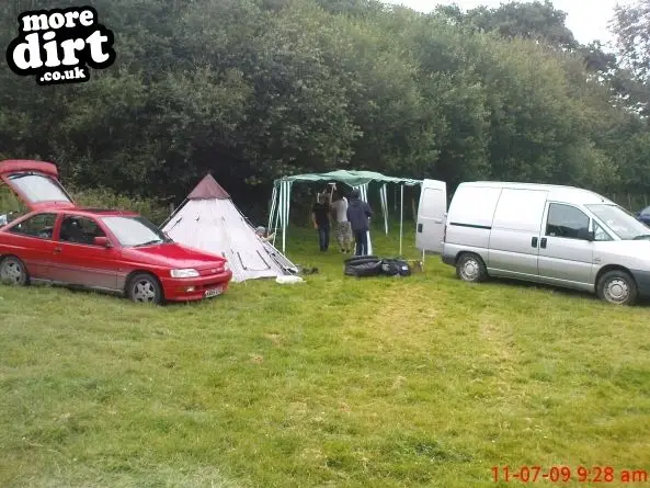 gareths xr3i and my hippy tent when the swansea bo