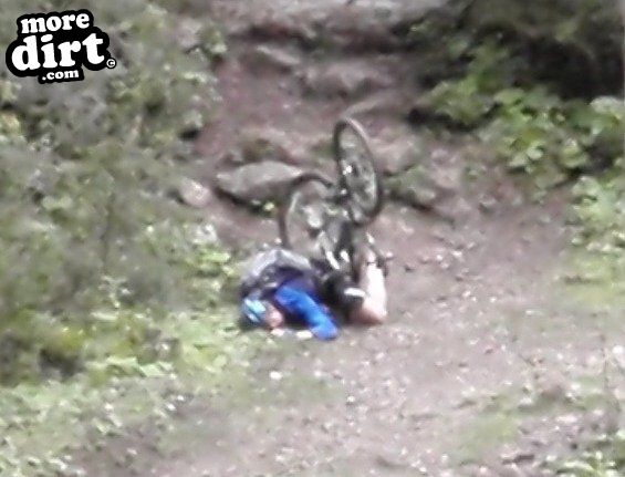 Nick still skidding along the ground.