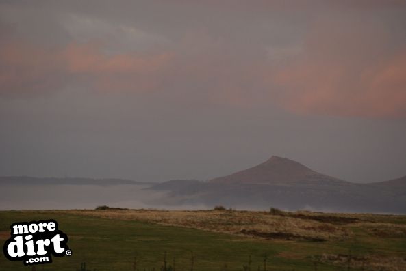 the view from the jump spot with the fog below us,