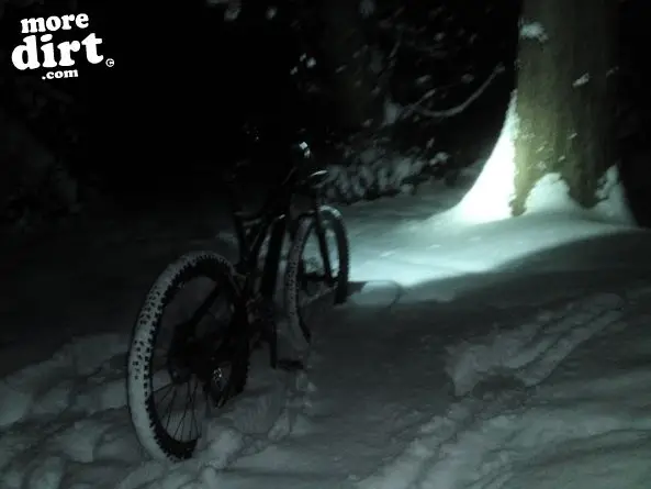 When the snow is deep enough to stand the bike up 