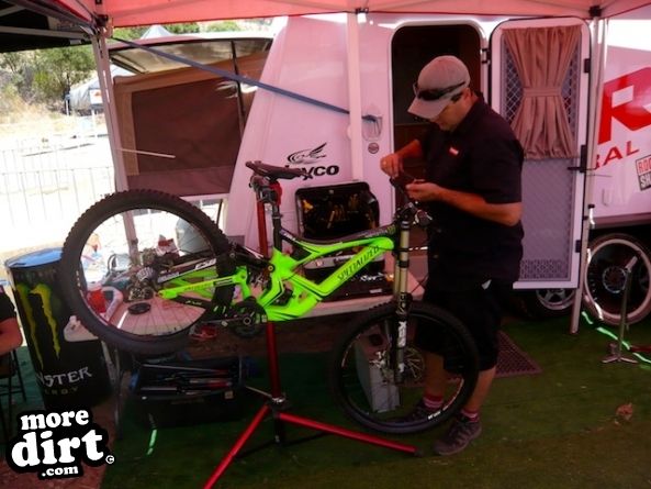 Sam's Bike being prepared