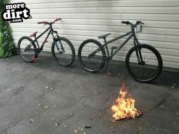 My bike and my friend's bike
Fire Burning on the 