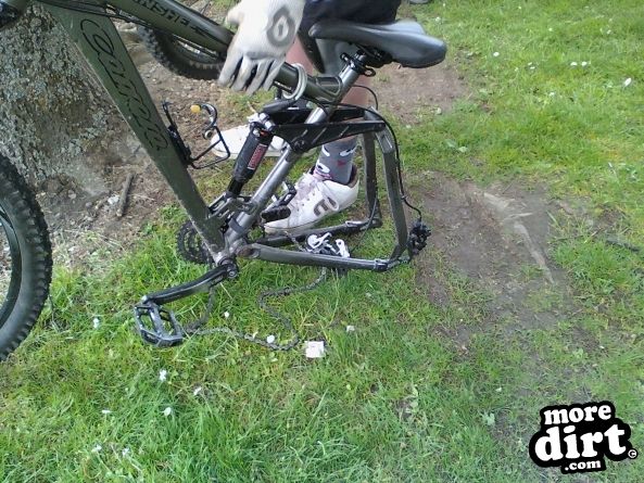 Kieren's Banshee swing arm after riding down some 