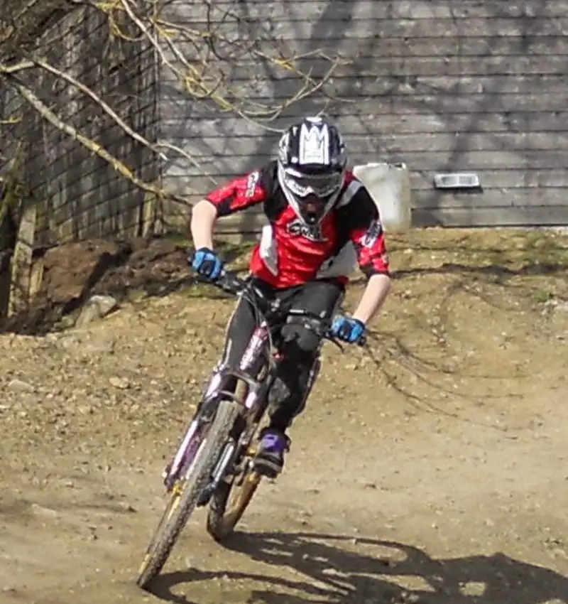This is me riding the huge berm at the CarPark in 