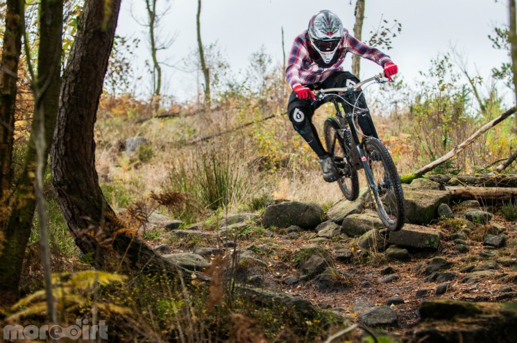 Gapping down off the rocks into the 90 right 