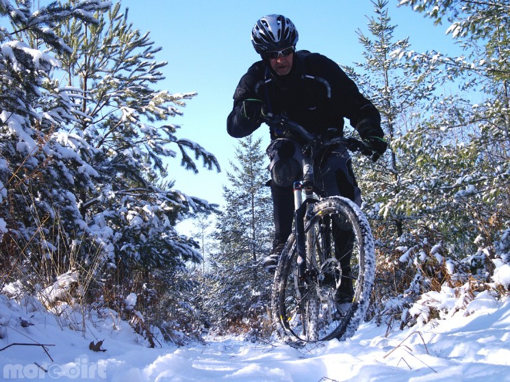Riding local trail in Chateauneuf-La-Foret.