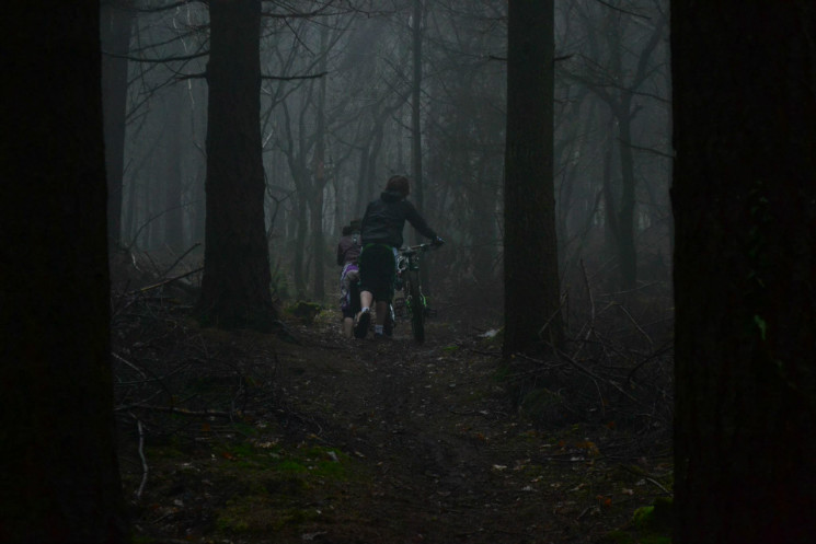 me and my friend pushing up at local trails