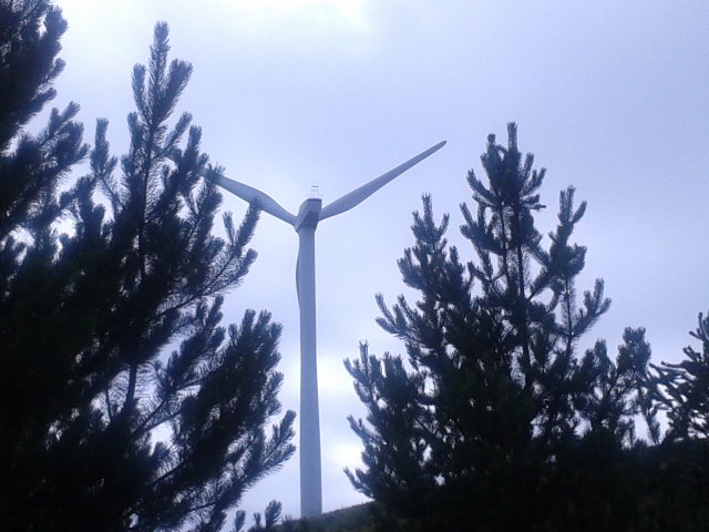 One of the Wind turbines at the top of Whites Leve