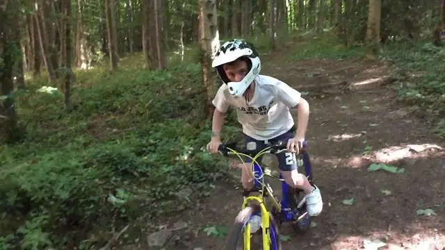 Lewis enjoying one of the small downhill sections 