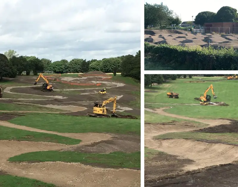 Work has started on the cafe, pump track and blue 